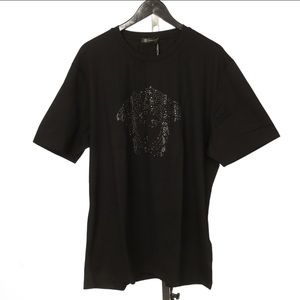 NWT Versace Black T Shirt w/ Rhinestone Medusa 6XL